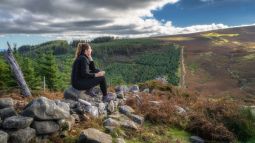 hiker in the wicklow mountains