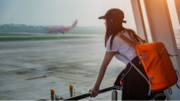 woman waiting for flight