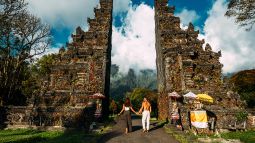 Couple at Lempuyang Temple in Indonesia