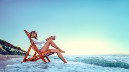 traveler relaxing on the beach