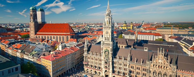 Allianz - aerial view of munich, germany