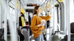 traveler using public transportation